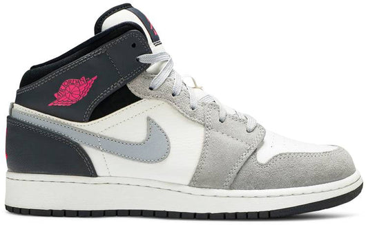 Air Jordan 1 Mid 'White Grey Hyper Pink' 555112-117