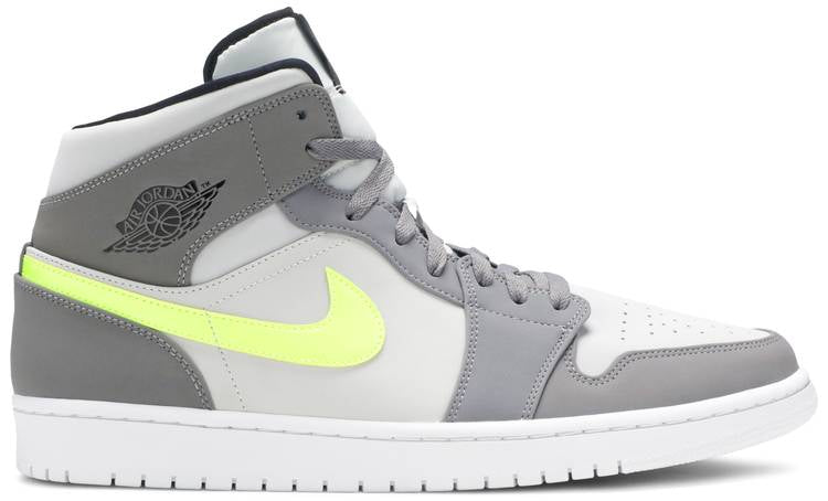 Air Jordan 1 Mid 'Gun Smoke Volt' 554724-072