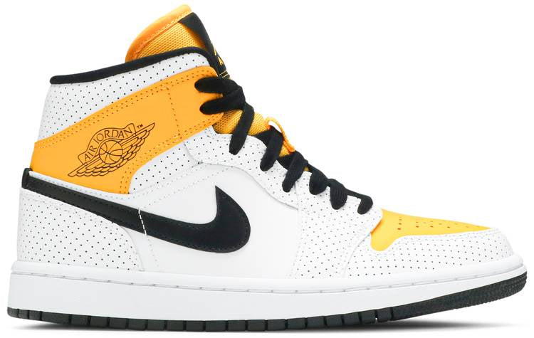 Wmns Air Jordan 1 Mid 'Perforated - White University Gold' BQ6472-107