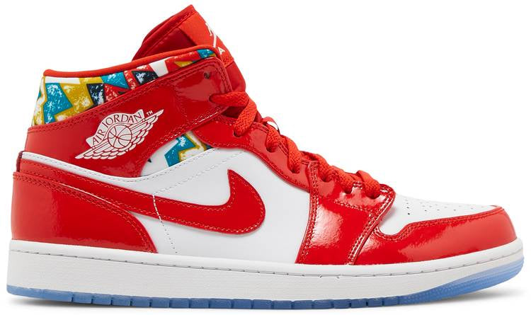 Air Jordan 1 Mid Gets Swathed in Geometric Prints DC7294-600