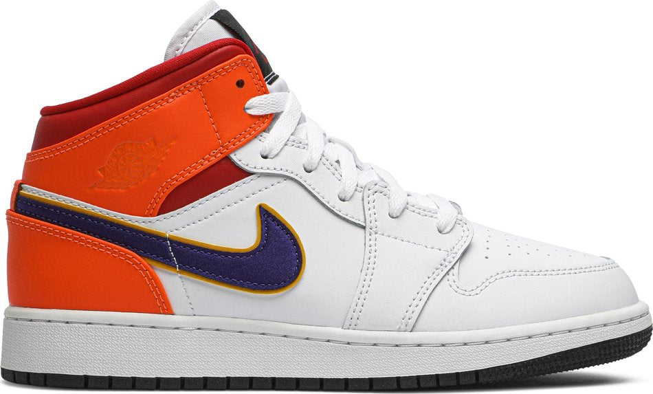 Air Jordan 1 Mid GS 'White Court Purple Teal' 554725-128